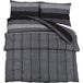 Gris Foncé 200x200 Cm Coton Ensemble De Housse De Couette