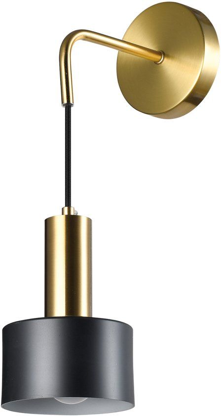 QUVIO Wandlamp - Metaal - Goud en zwart