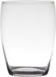 Merkloos Oval Design Bloemenvaas - transparant - glas - 14 x 20 cm