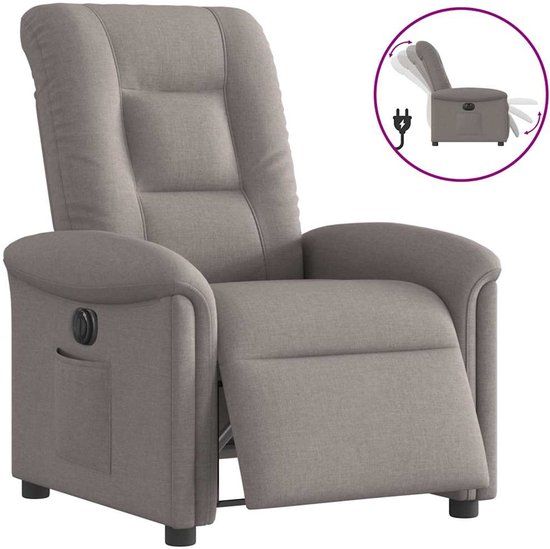 VidaXL Fauteuil verstelbaar elektrisch stof taupe