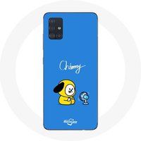 Maniacase Hoesje voor Samsung Galaxy A71 Bangtan BTS BT21 Chimmy Jimin Blauwe Achtergrond