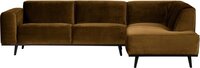 BePureHome Statement Corner Sofa Right - Velvet - Yellow - 274x210x77 cm