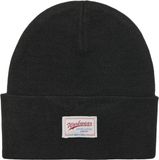 ONLY & SONS ONSISAAC FLAT KNIT LOGO BEANIE NOOS Heren Muts Zwart
