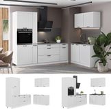 Vicco Keuken Fame-Line, Wit Landhuis/Wit, 220 x 120 cm, WB Eik
