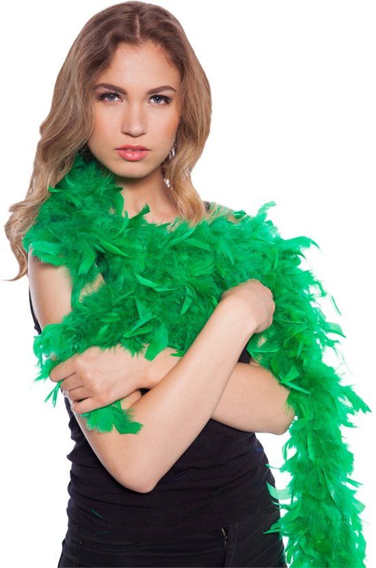 Folat Luxe groene boa - 1,80 meter