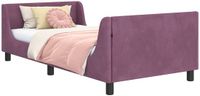 vidaXL Kinderbedframe met hoofdbord Paars 90 x 200 cm Fluweel