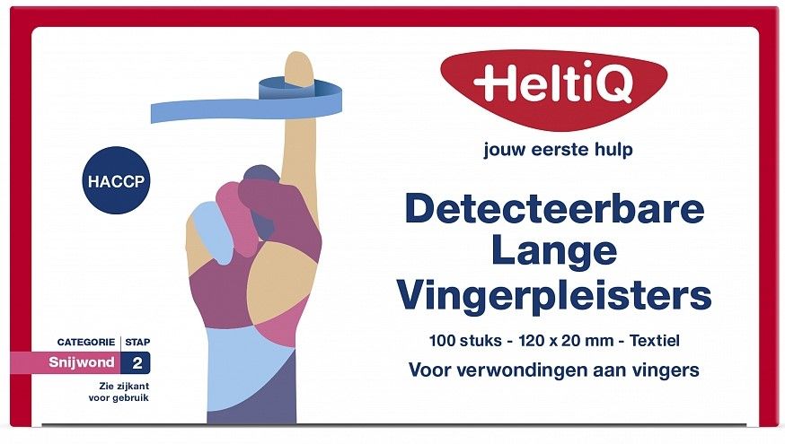 HeltiQ Detecteerbare Lange Vingerpleisters 120x20mm