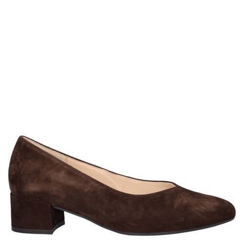 Gabor suède pumps met lage hak bruin
