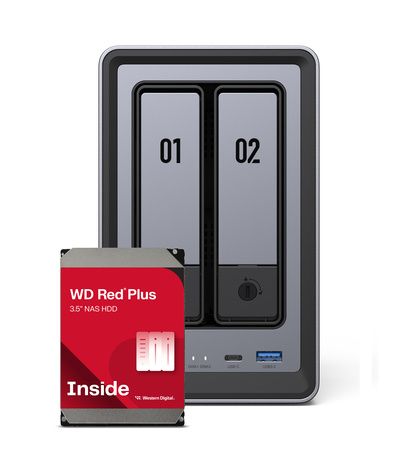 Ugreen ***BUNDEL*** DXP2800 2Bay 8TB NAS met 2x 4TB Seagate IW