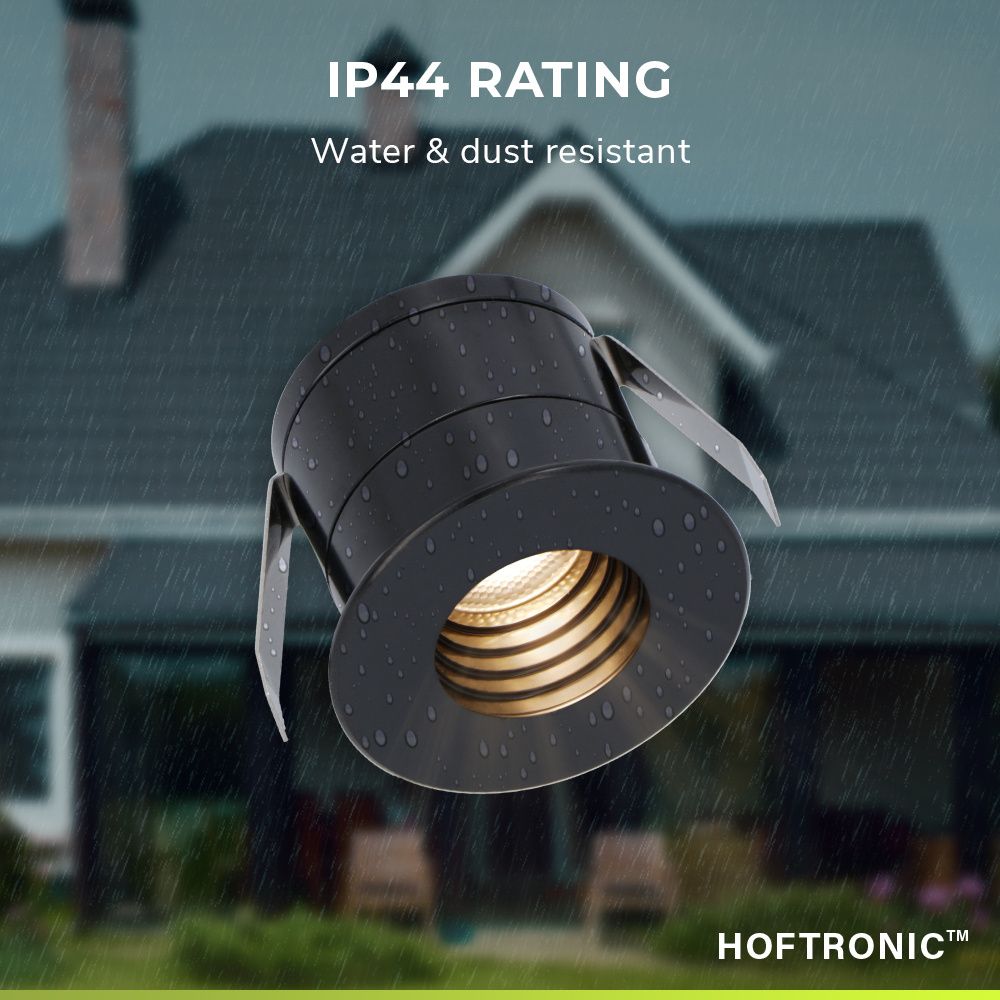 HOFTRONIC™ Betty 4x zwarte LED Inbouwspots complete set - Dimbaar - 12V - 3 Watt - Veranda verlichting - voor binnen en buiten - 2700K warm wit