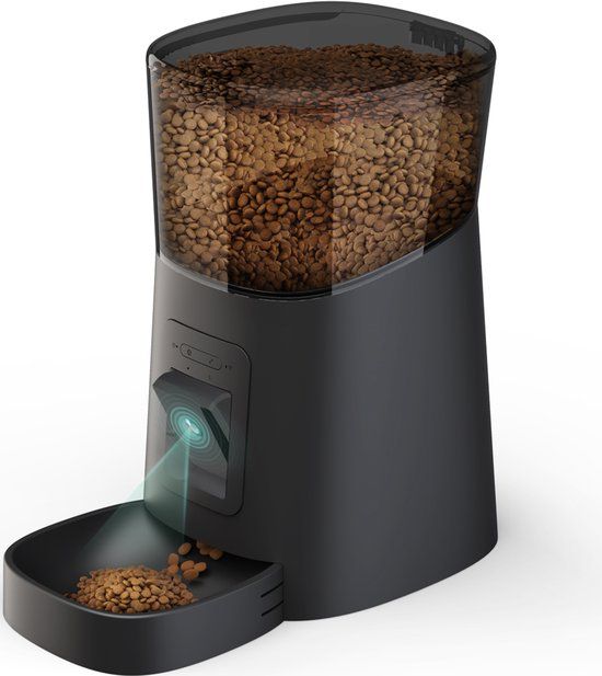 Cellavi Automatische Voerbak Kat en Hond met Camera - 6L - Zwart