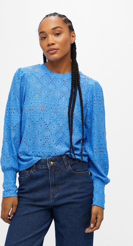Object T-shirt Objfeodora L/s Top Noos - Provence - XL - Dames