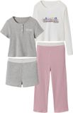 Jonen Set van 2 korte en lange pyjama's gemêleerd grijs