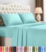 Utopia Bedding 4-delige beddengoedset van geborstelde microvezel, krimp- en kleurecht, onderhoudsvriendelijk (kingsize, spa-blauw)