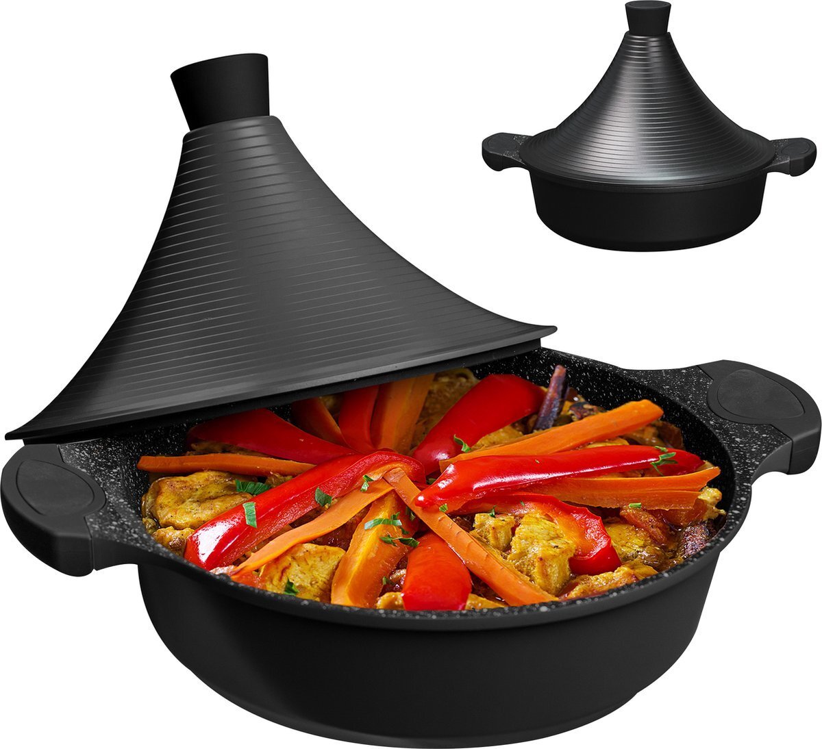 Biko Aluminium Tajine | Zwart | Alle warmtebronnen| Ø 32cm