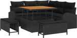 vidaXL - Banc de jardin - Set - 8 - pièces - Noir - poly - rotin
