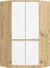 Akord Hoekkast S100 / Kleidingkast met 4 Deuren / Artisan Eik - Wit / 100 x 180 x 50 cm