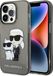 Karl Lagerfeld Glitter Karl&Choupette - Hoesje voor Mobiele Telefoon - iPhone 14 Pro - Zwart