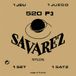 Savarez snaren voor klassieke gitaar, set Traditional Concert 520P3 Normale spanning, G3 met nylon kern en plastic omwinding, bassnaren verzilverd, rode kaart, Made in Europe