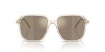 Moncler Cylin Me6010 Lunettes De Soleil Unisexe Blanc Carrées Marron 54mm