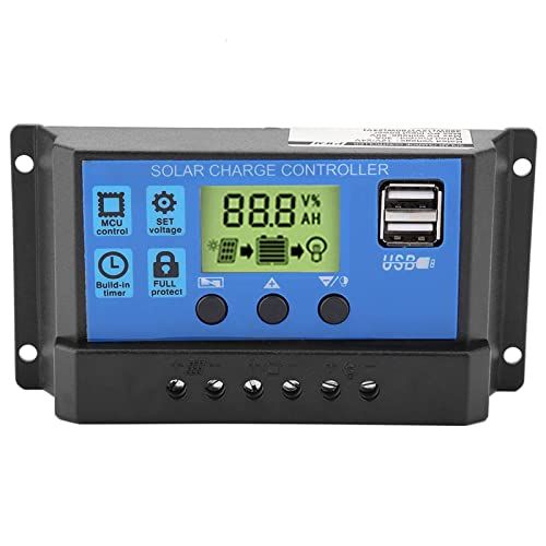 Walfront Solarpaneel Laadregelaar PWM 12 V 24 V Dual USB Solarlaadregelaar LCD Display 10/20/30 A YJSS-30A - 0703633946973