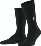 FALKE Airport Santa Claus gedessineerd wol katoen sokken heren zwart - maat 39-40