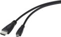 Tru Components HDMI-kabel Raspberry Pi [1x HDMI-stekker - 1x HDMI-stekker D micro] 1.80 m Zwart