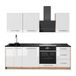Vicco Complete keukeneenheid Fame-Line, Wit Hoogglans/Goudkleurig Eiken, 230 cm, WB Antraciet