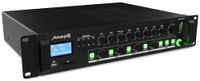 Audibax Zone 240BT audioversterker voor meerdere zones, uitgangsvermogen 240 W, meerdere kabelingangen, audio-mixer met Bluetooth, USB- en SD-aansluiting, fantoomvoeding
