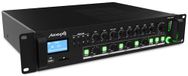 Audibax Zone 240BT audioversterker voor meerdere zones, uitgangsvermogen 240 W, meerdere kabelingangen, audio-mixer met Bluetooth, USB- en SD-aansluiting, fantoomvoeding