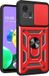 Merkloos Motorola Hoesje met Camera Slider Geschikt voor de Motorola Moto G72 - Back Cover met Standaard - Uitklapbare Kickstand Ring - Beschermhoes TPU - Magneet voor Auto Houder Rood