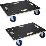 ECD Germany Set van 2 meubelwielen 40 x 60 cm, 800 kg draagvermogen, metaal/rubber, antraciet