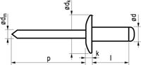 Masterfix blindklinknagel 4,8x45mm aluminium (Per 250 stuks)