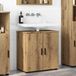 Maison Exclusive Armoire de salle de bain exclusive en chêne massif, dimensions : 61 x 35 x 64 cm