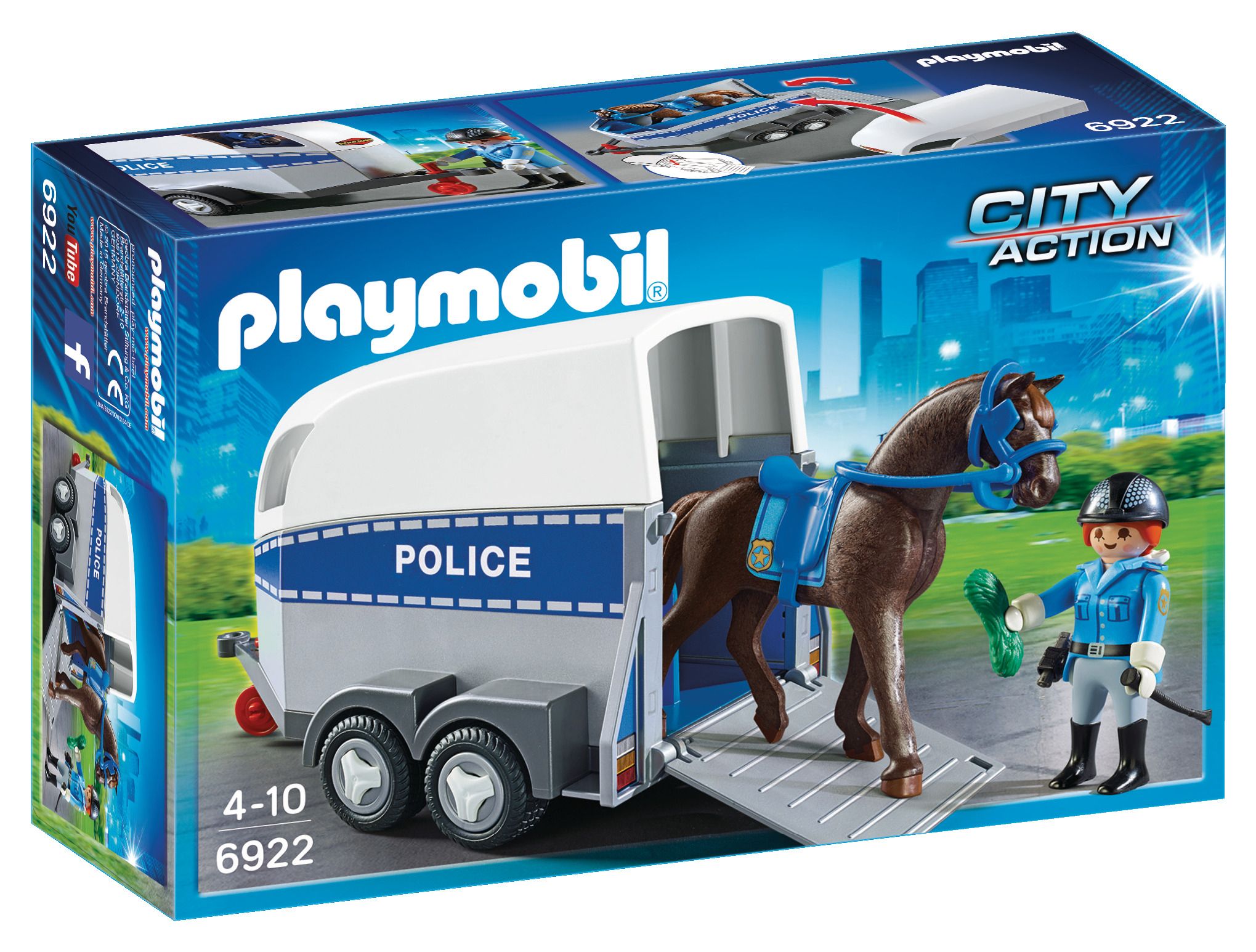Playmobil City Action Bereden politie met trailer