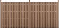 neu.holz Panneau de clôture WPC 11 planches avec poteaux 185x376 cm brun