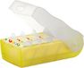 Goodivery ® kaarten vak cuir, DIN A7 cross translucide/jaune