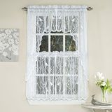 Sweet Home Collection 5-delige keukengordijnset, Swag, volant, zangvogel wit, 60 cm Tier Pair