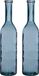 Rioja Set van 2x stuks transparante/blauwe fles vaas van eco glas 18 x 75 cm