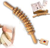 Premium massageroller - voor optimale huidversteviging, lifting, fascia roller van hoogwaardig hout - anti-cellulitis massage voor het hele lichaam
