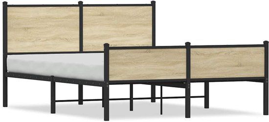 vidaXL Bedframe Metaal Sonoma Eikenkleurig 150x200 cm