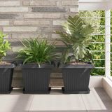 VidaXL Carré soucoupe 24 pcs noir 25,5 x 25,5 x 2,5 cm