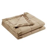 Madison Park Windom Down Alternatieve deken, premium 3M Scotchgard vochtafvoerende behandeling, lichte en zachte bedovertrek voor het hele seizoen, satijnen bekleding, bruin Twin