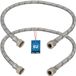 KOTARBAU® 2 Pièces - Tuyau de raccordement flexible 3/8"x3/8" - Tuyau de raccordement pour robinetterie 70 cm - Tuyau de robinet flexible - Écrou tournant x raccord à compression - Tuyau de raccordement sanitaire - Tuyau de raccordement tressé en acier inoxydable