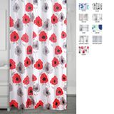 Ridder 303190 douchegordijn folie ca. 180 x 200 cm, Poppy
