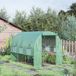 Jardin serre 3x2x2m en acier avec bâche PE, porte zippée et fenêtres grillagées, vert
