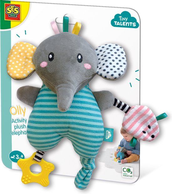 SES Creative SES - Olly - Activiteiten pluche olifant - stimuleert zintuigen - lekker zacht