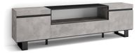Meuble TV, 200 cm, aspect ciment, pour téléviseurs jusqu'à 80 pouces, style industriel