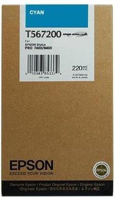 Epson T612200 - Cyaan inktpatroon - 220 ml