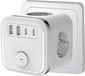 Prise USB - 7-en-1 - Prise cube avec 2 ports USB - Multiprise avec interrupteur - Chargeur USB